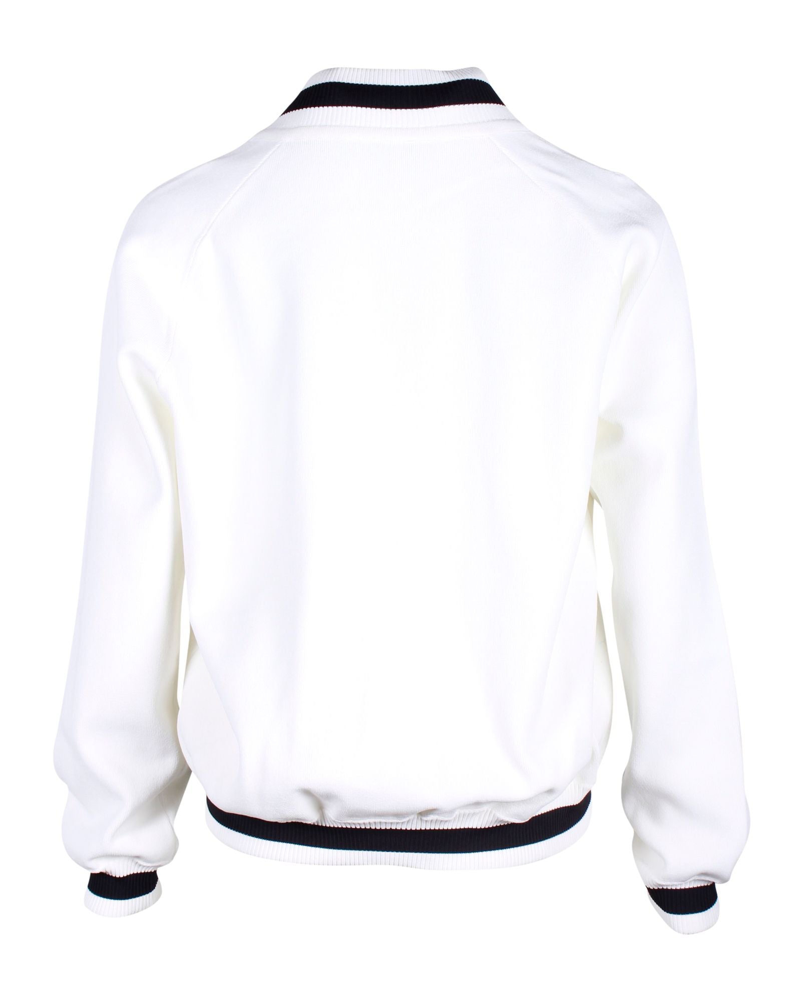 Women's Chanel Knit Blouson Jacket in White Rayon