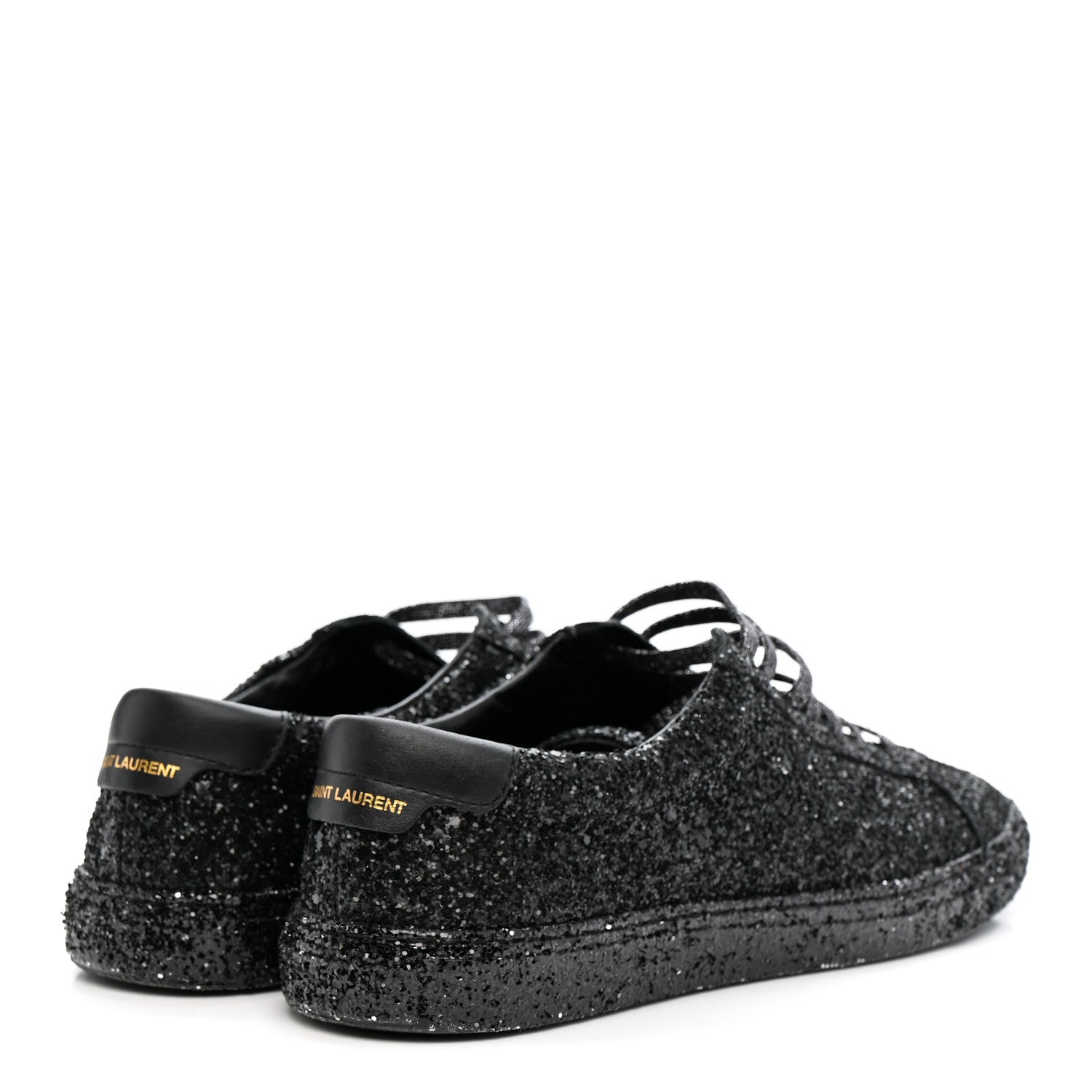 Calfskin Crystal Glitter Andy Sneakers 38.5 Black