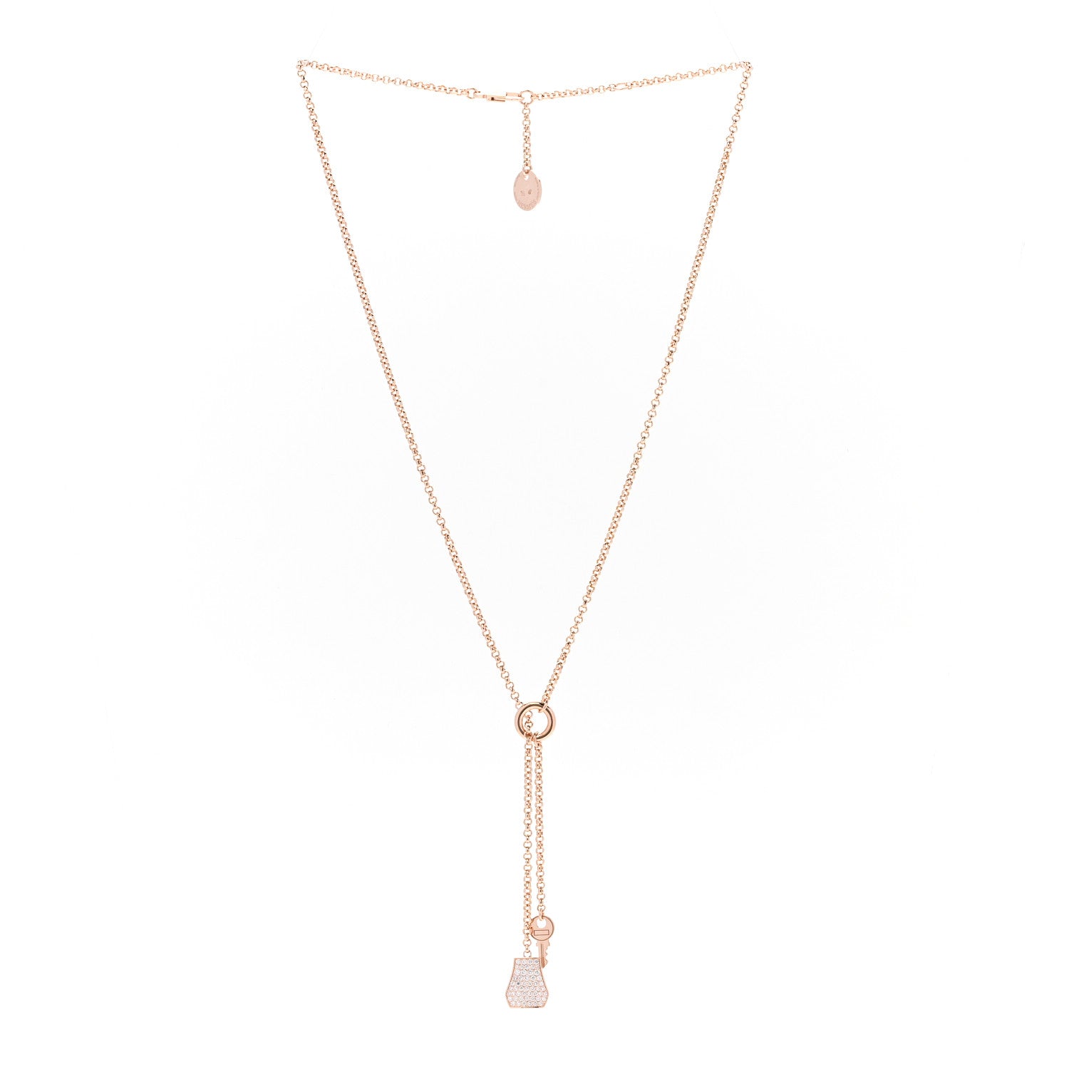 18K Rose Gold Diamond PM Kelly Clochette Necklace