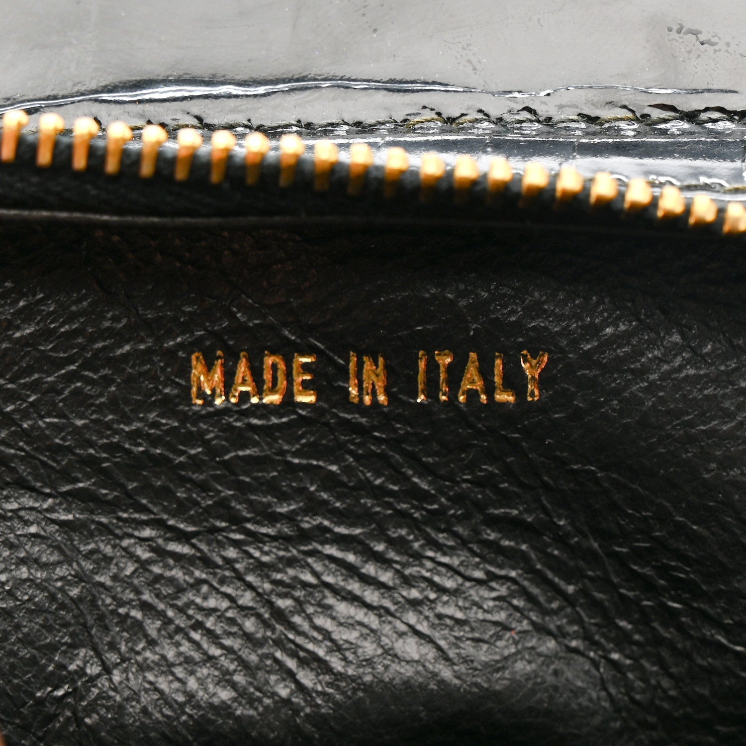 Patent Quilted Mini Shoulder Bag Black