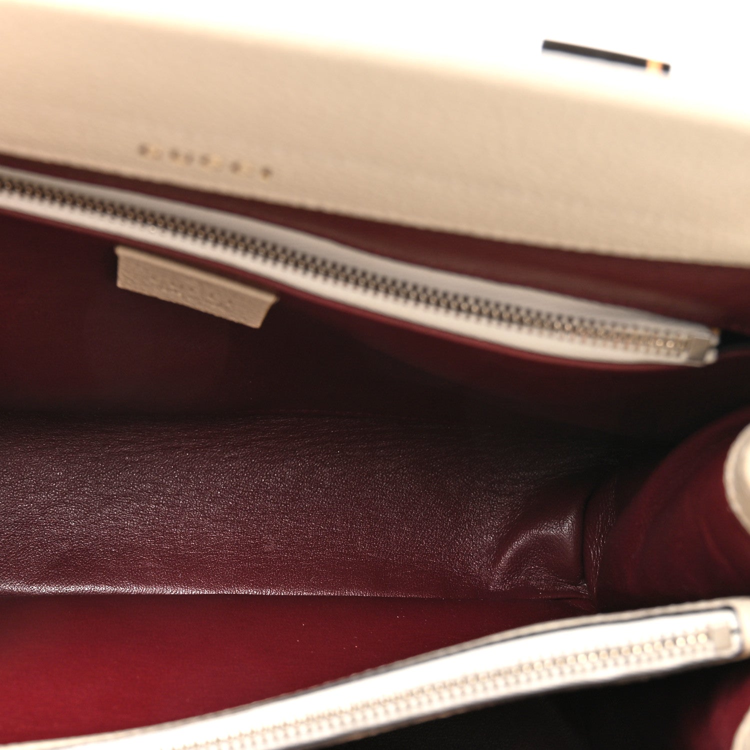 Grainy Calfskin Small Zumi Top Handle Bag Mystic White