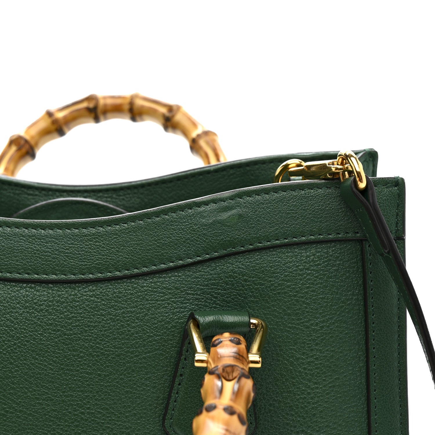 Wonka Grain Calfskin Small Diana Tote Bag Green Yellow Fluo