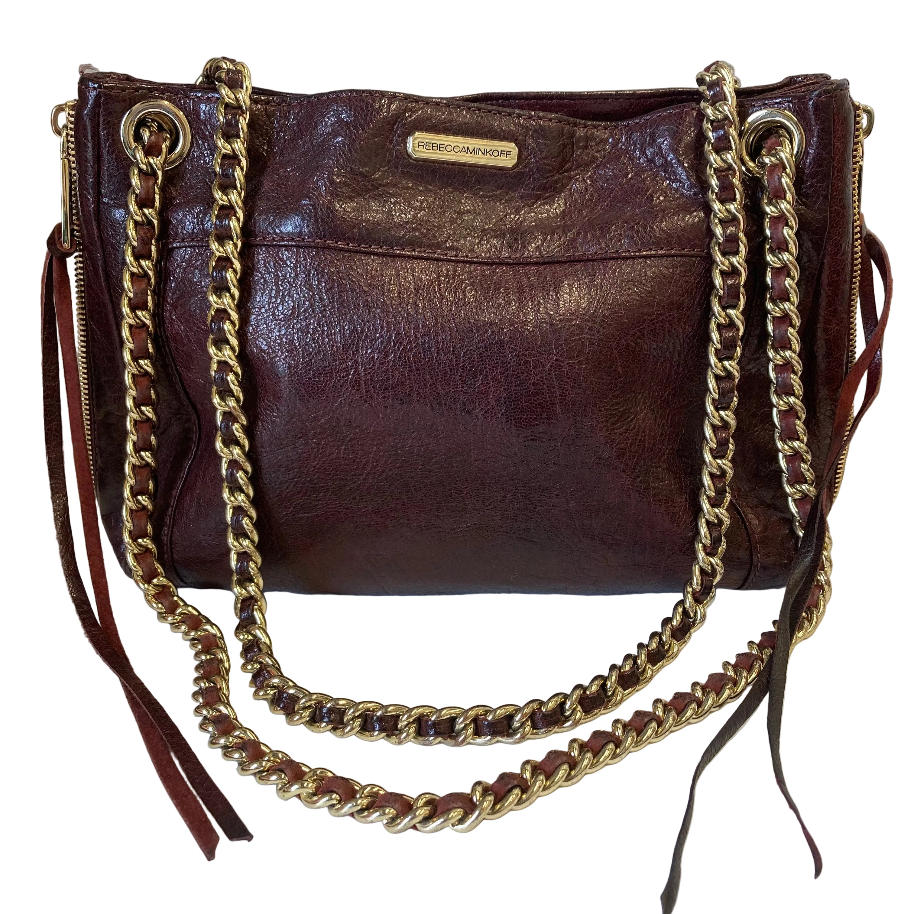Handbag Designer By Rebecca Minkoff In Maroon, Size:Medium