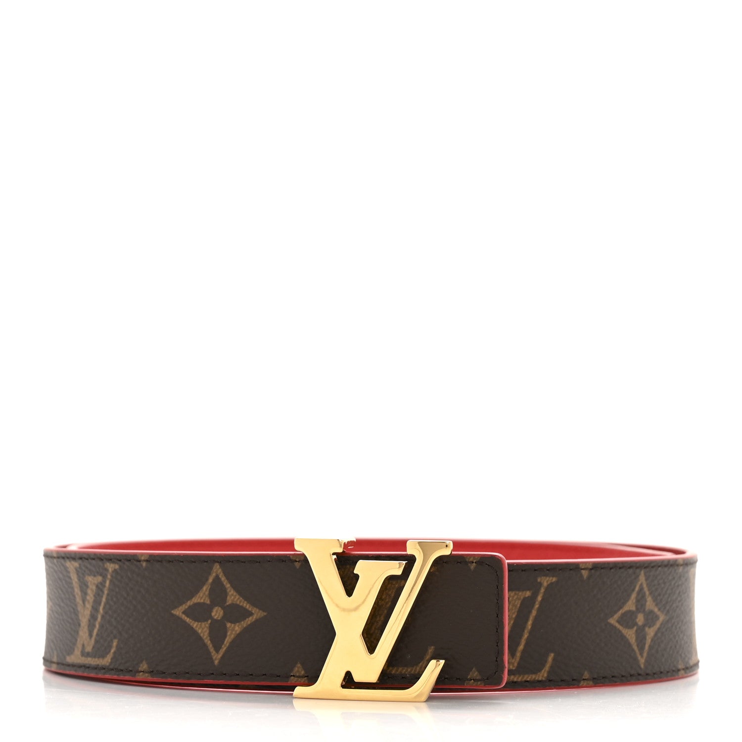 Monogram 30mm LV Initiales Reversible Belt 75 30 Coquelicot