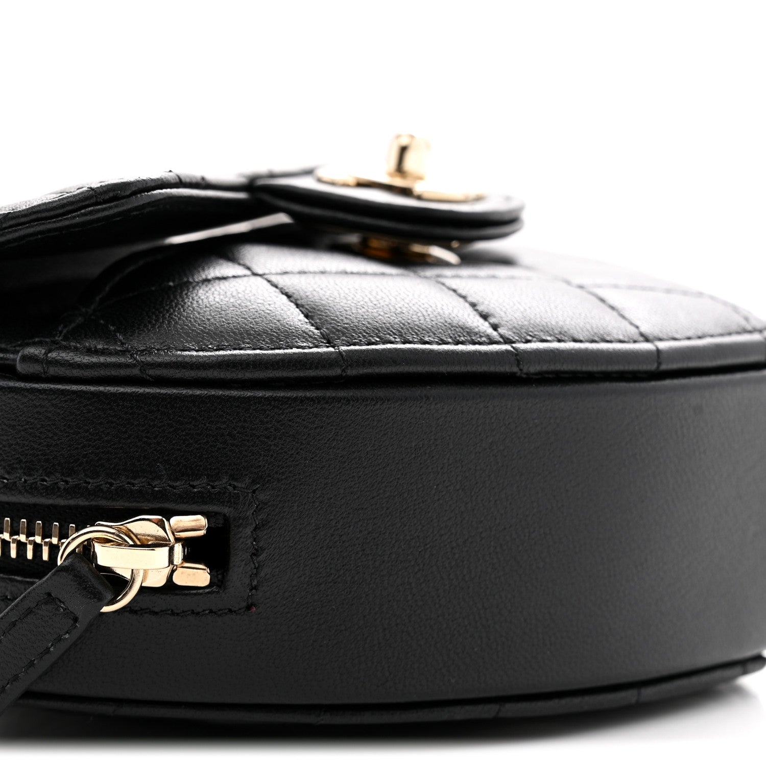 Lambskin Quilted CC In Love Heart Clutch With Chain Black
