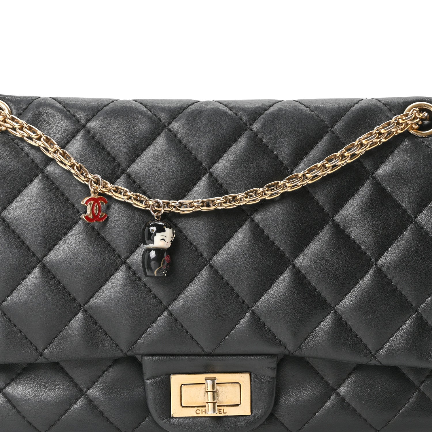 Calfskin Quilted 2.55 Paris Shanghai China Doll Reissue 227 Flap Black