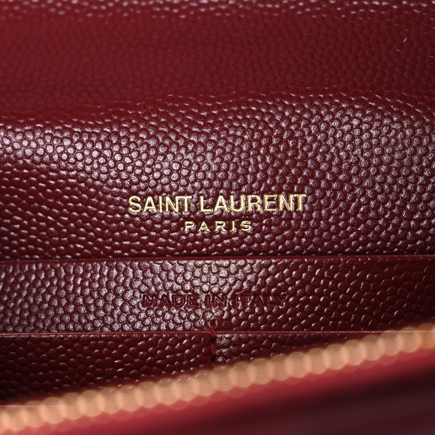 Grain De Poudre Matelasse Chevron Monogram Envelope Chain Wallet New Red