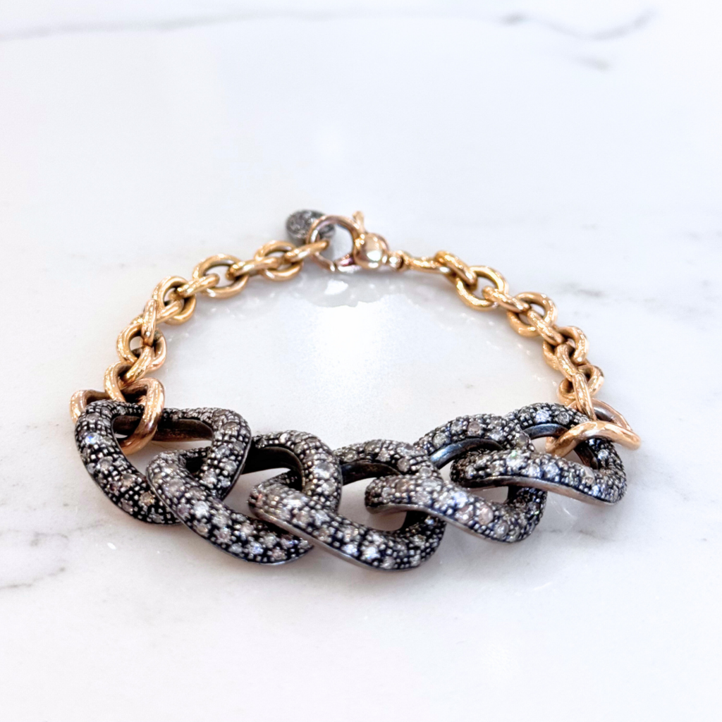 Florentine Designer Black Diamond Bracelet