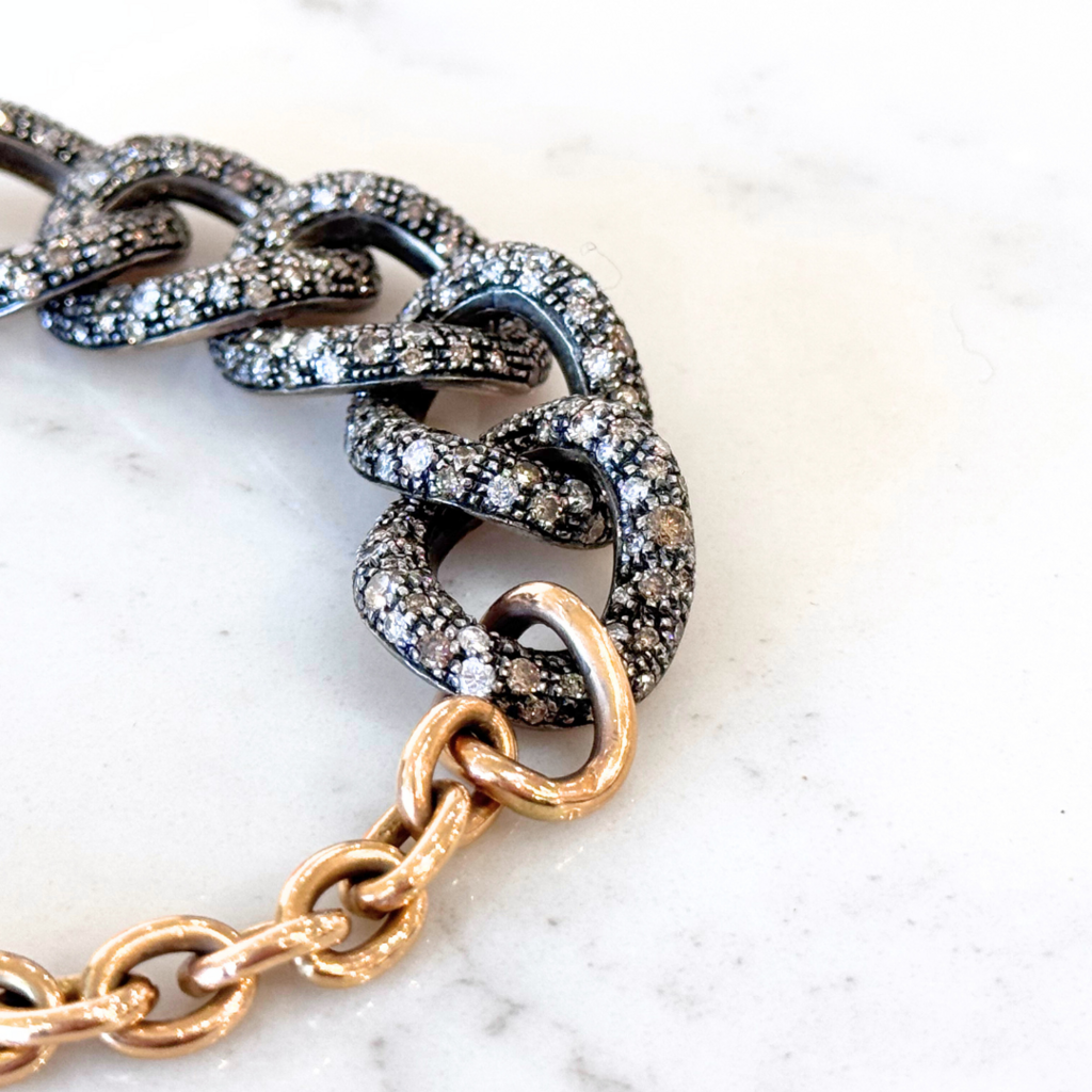 Florentine Designer Black Diamond Bracelet