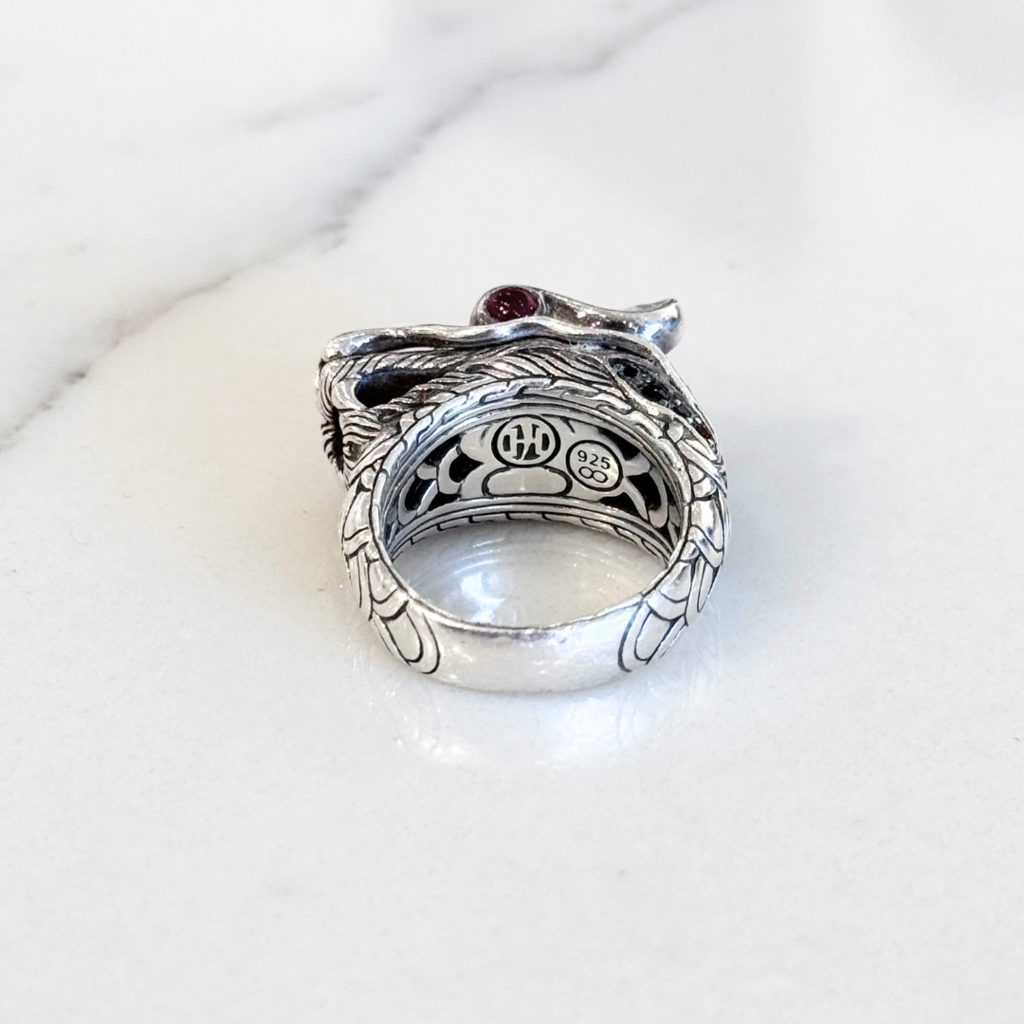 John Hardy Silver Dragon Head Men's Ring