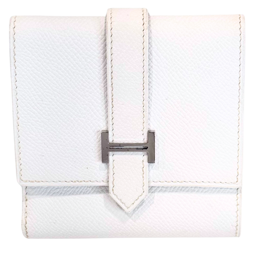 Hermès White Bearn Recto Verso Wallet