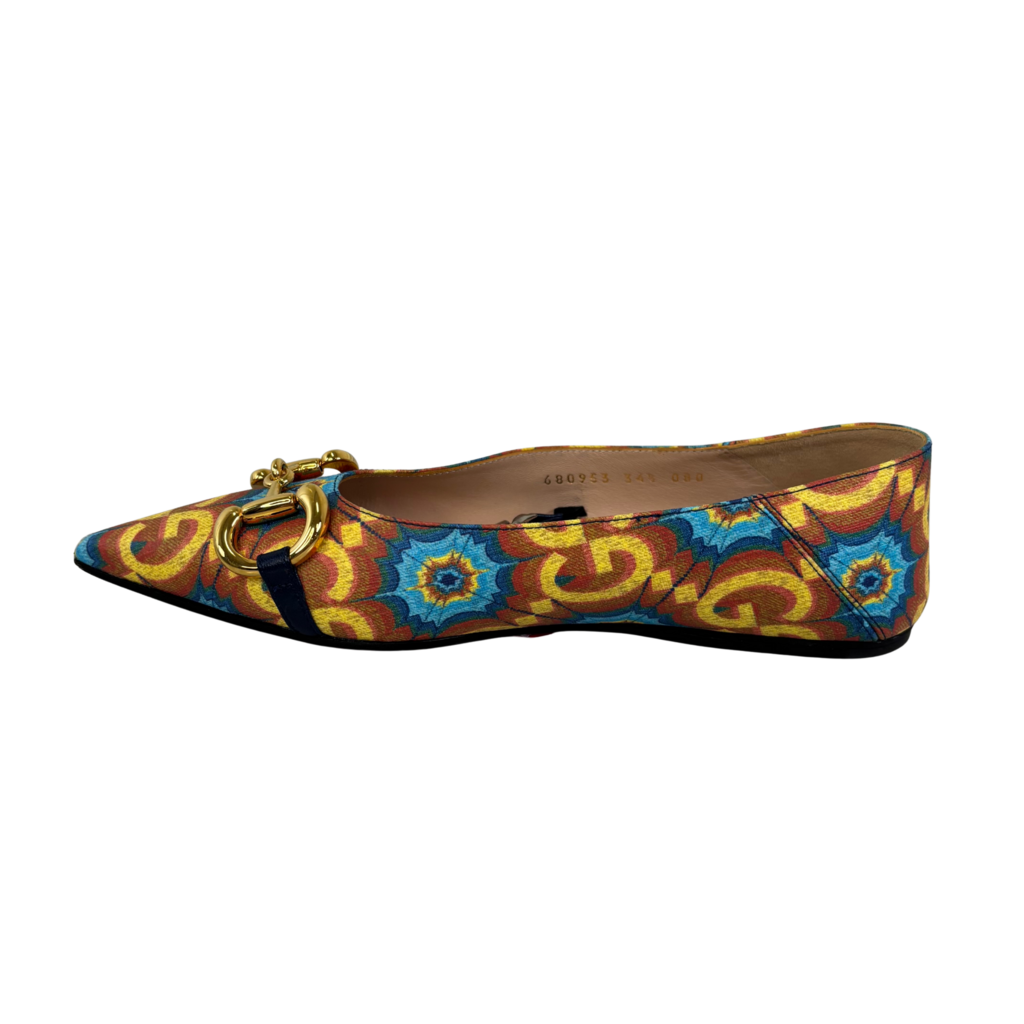 Multi Print Horsebit Mary Jane Flat, 34.5