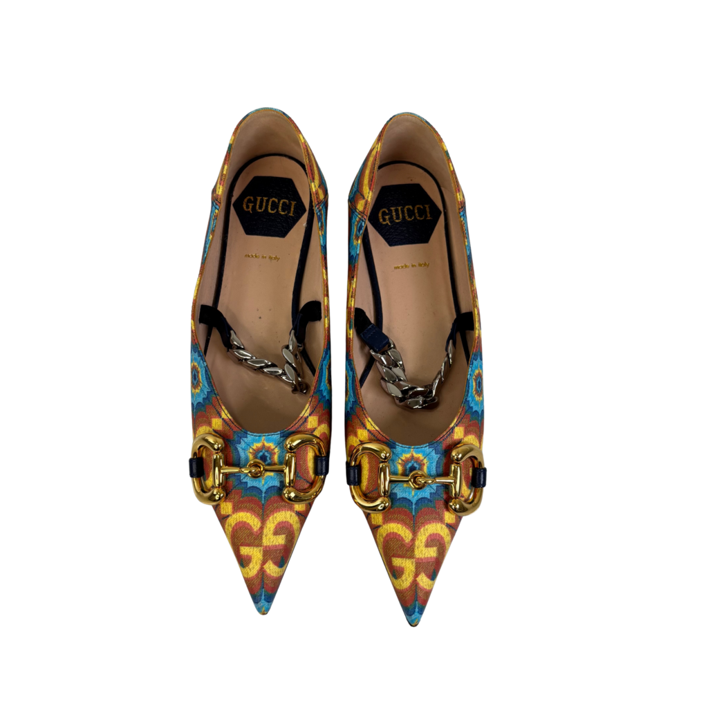 Multi Print Horsebit Mary Jane Flat, 34.5