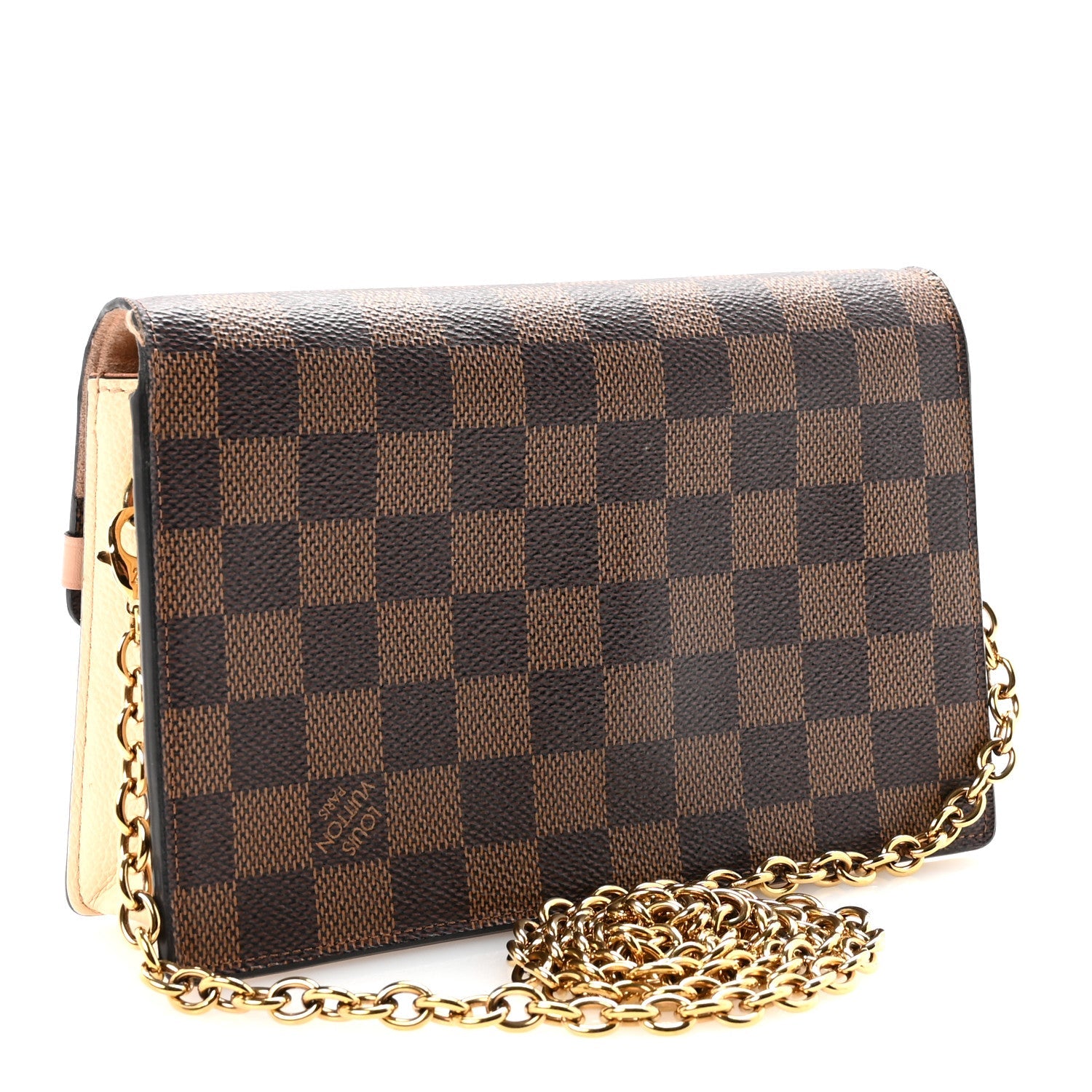 Damier Ebene Vavin Chain Wallet Creme