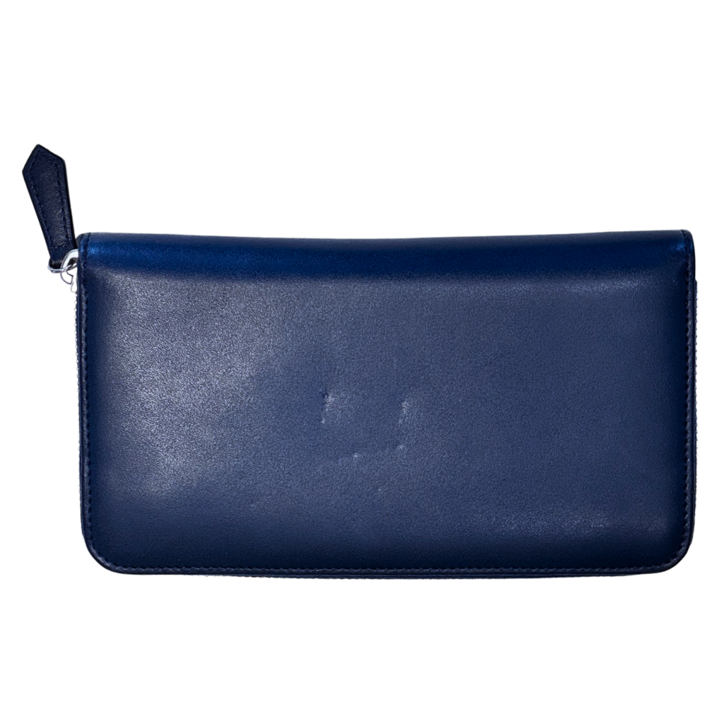 Fendi Navy Leather By the Way Continental Zip-Around Wallet