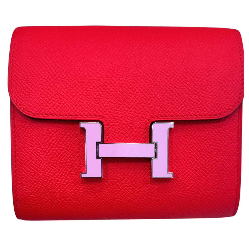 Hermès Constance Wallet III Rouge de Coeur Red Epsom Mini Mauve Sylvestre Enamel Hardware (2019)