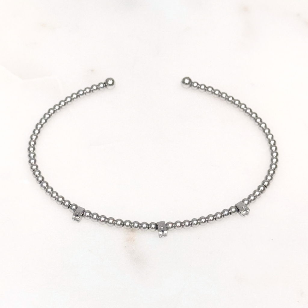 Buccellati-Like Bangle 18K White Gold