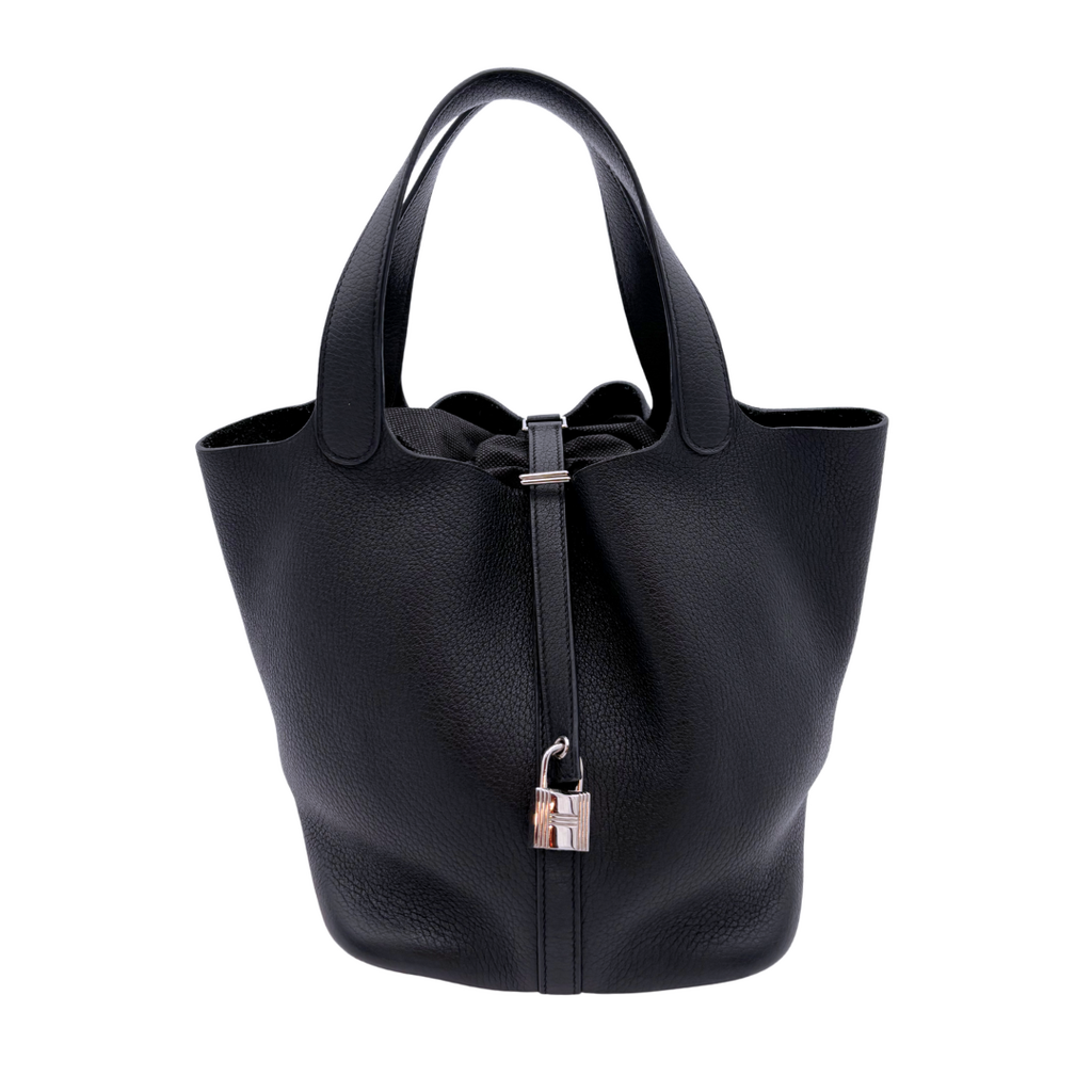 Hermès Picotin Black Clemence 22CM Palladium HW