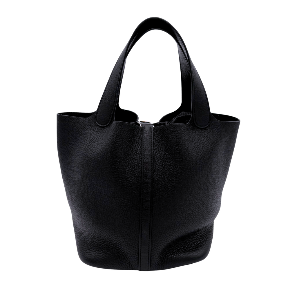 Hermès Picotin Black Clemence 22CM Palladium HW