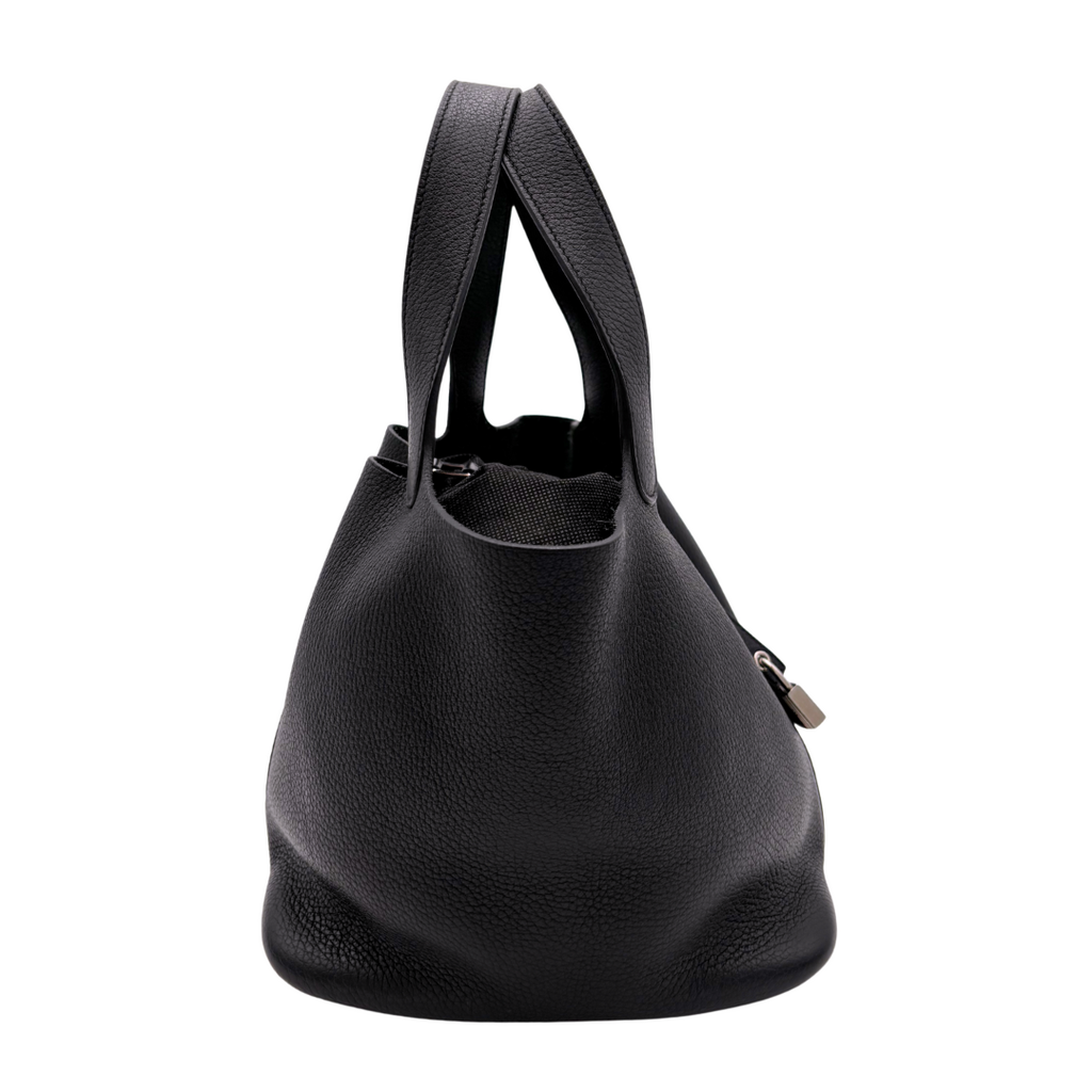 Hermès Picotin Black Clemence 22CM Palladium HW
