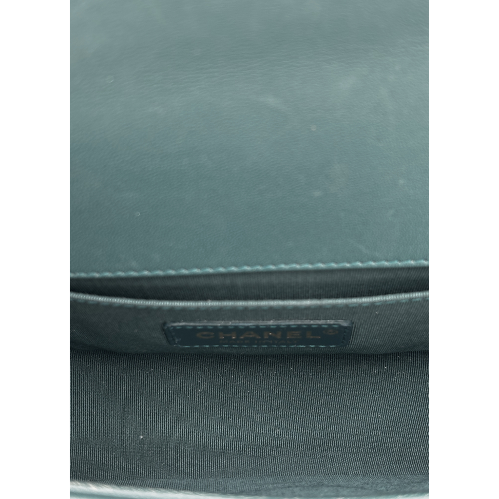 Chanel LeBoy Teal Green Velvet Quilted Bag (2017-2018)