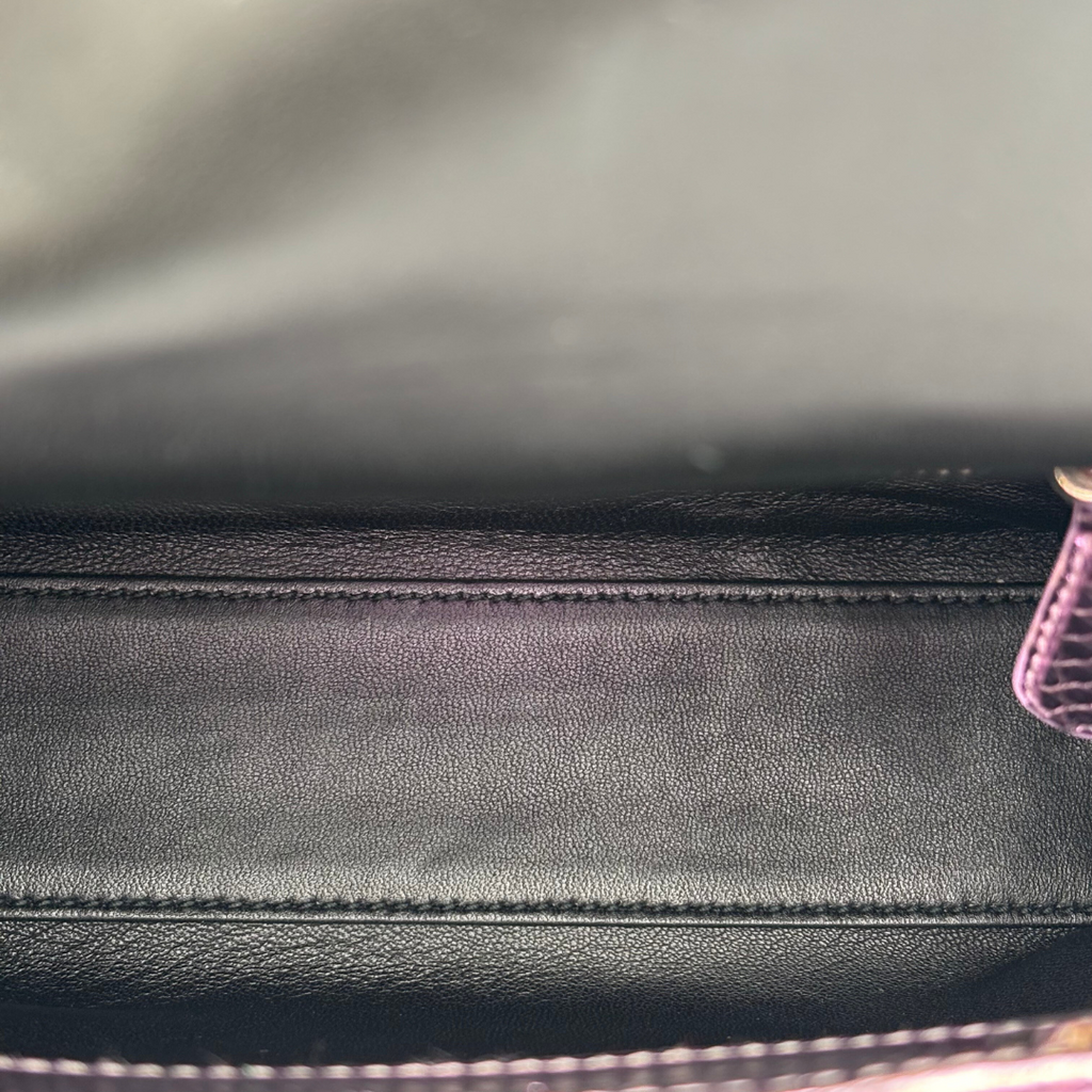 Dior Purple Metallic Lizard Mini Lady Dior (NEW)