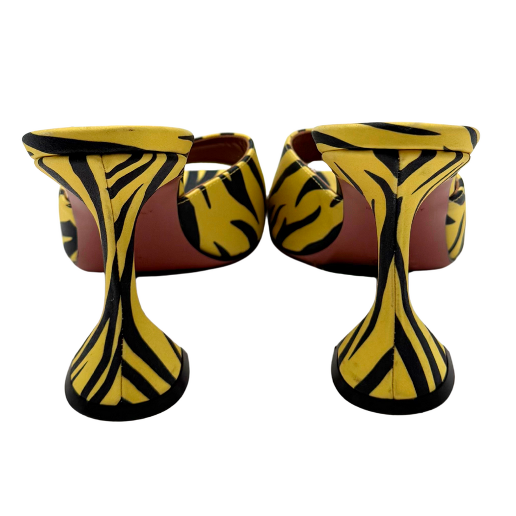 Amina Muaddi Yellow Zebra Heel, 37.5