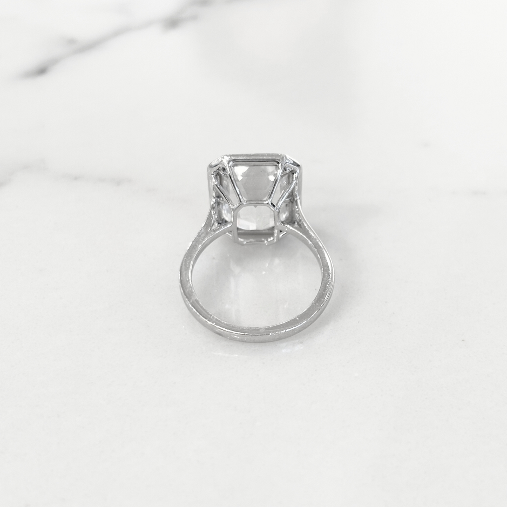 Goshwara Silver Tone Rock Crystal & Black Enamel Cocktail Ring