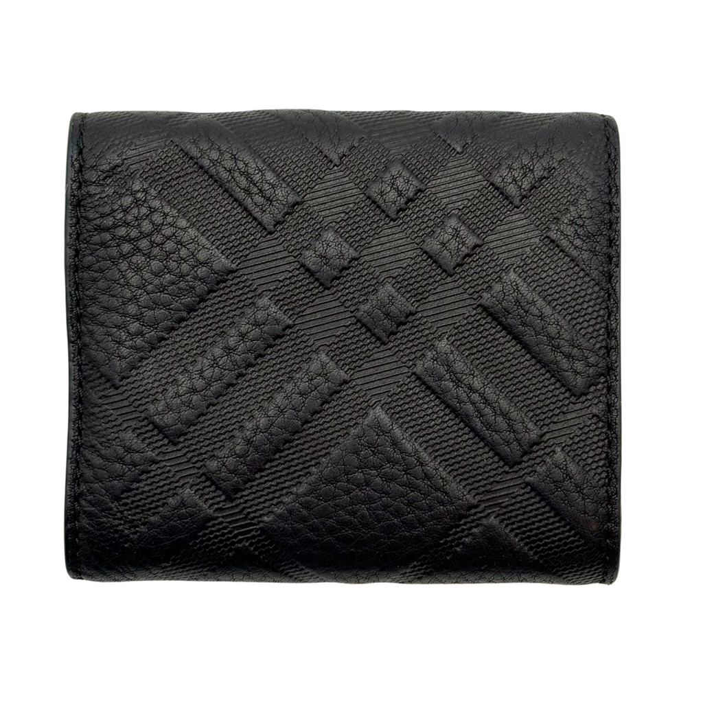Burberry Black Leather Compact Wallet