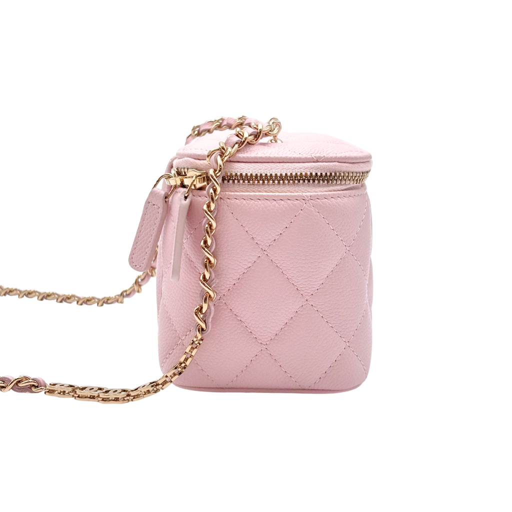 Chanel Pink Caviar Vanity on Chain (FULLSET)