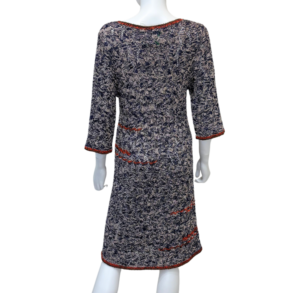 Chanel Navy & Orange Knit Dress, 40