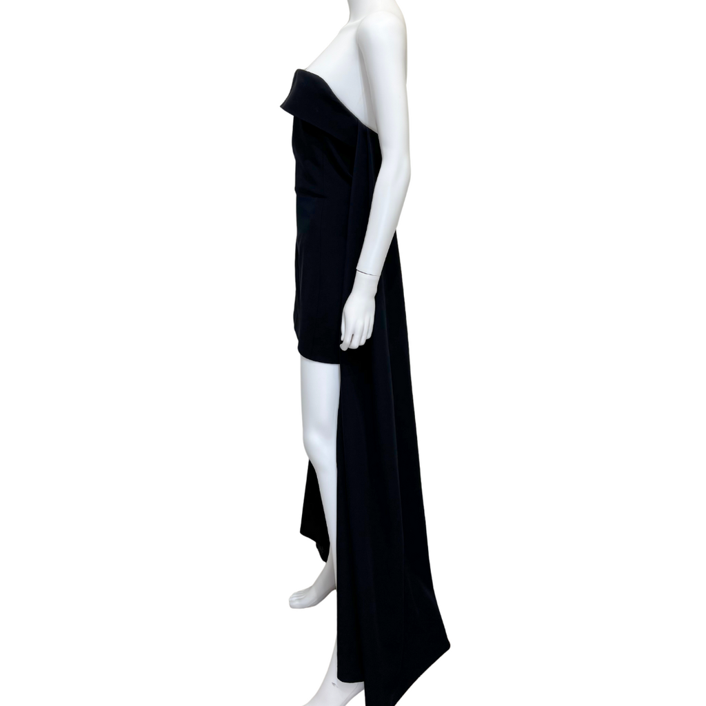 Celine Black Silk Blend Bustier Mini Dress With Sequin Lined Cape, 36 (FW 2024)