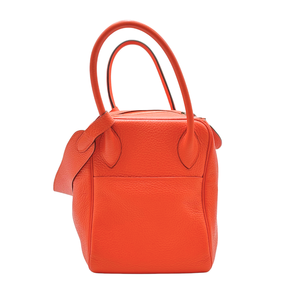 Hermès Lindy Orange Togo 32CM Palladium HW