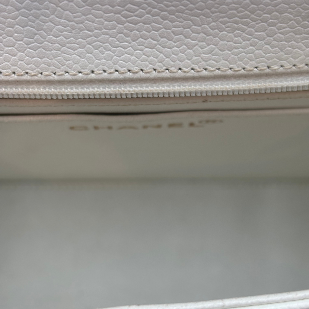 Chanel White Mini Kelly Top Handle Bag