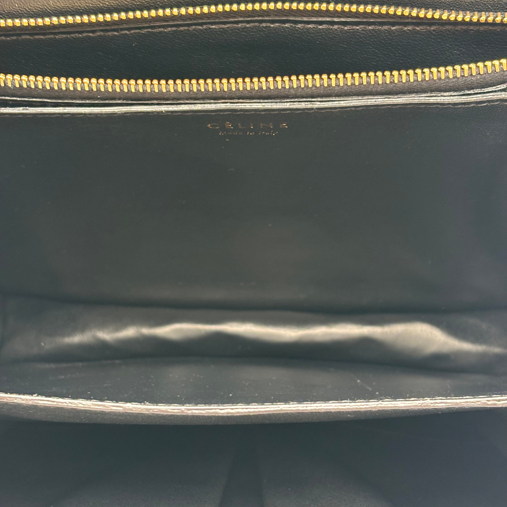 Celine Canvas Croc Trim Box Bag