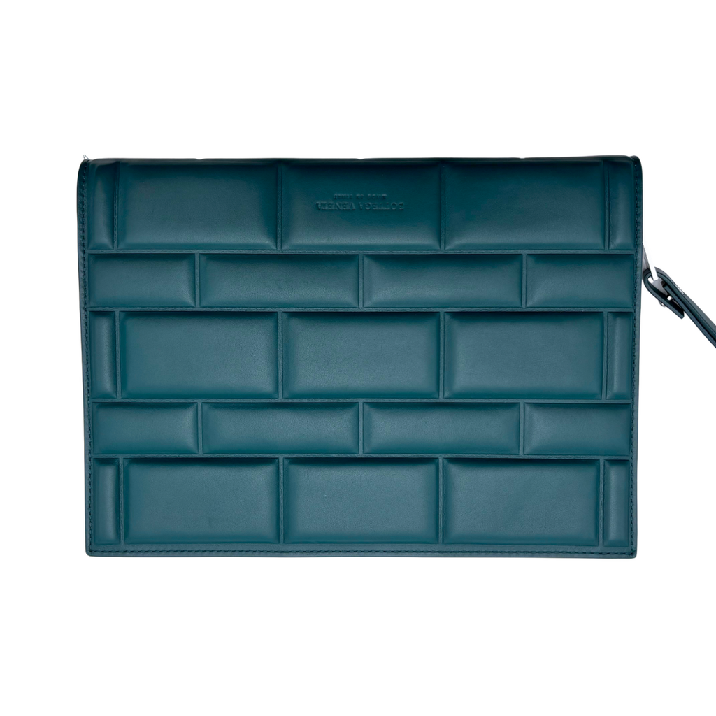 Bottega Veneta Teal Leather Document Case