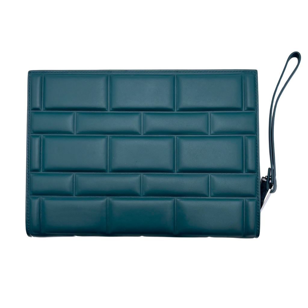 Bottega Veneta Teal Leather Document Case