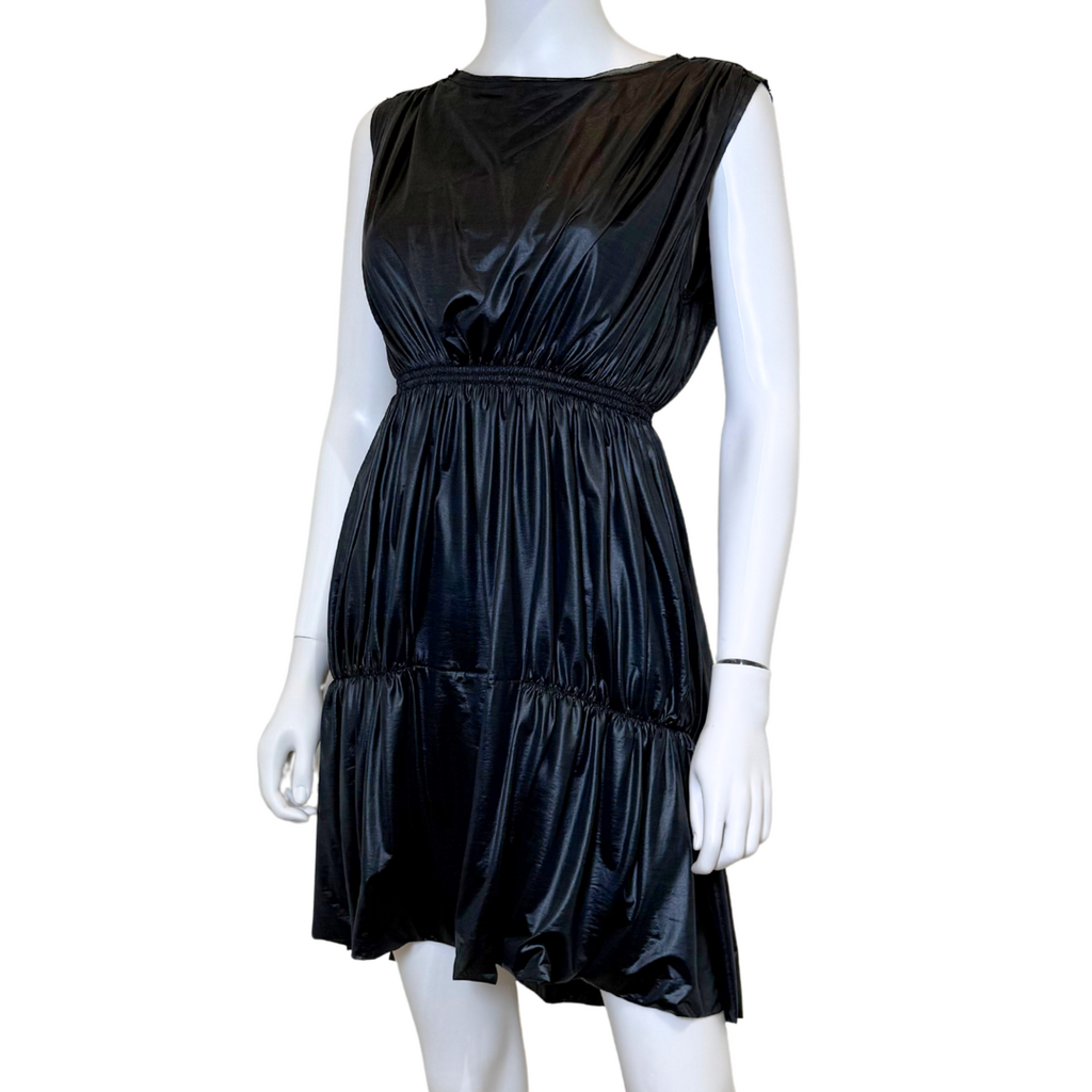Fendi Black Bateau Neck Coated Mini Dress, 42 (2000s) (RARE)
