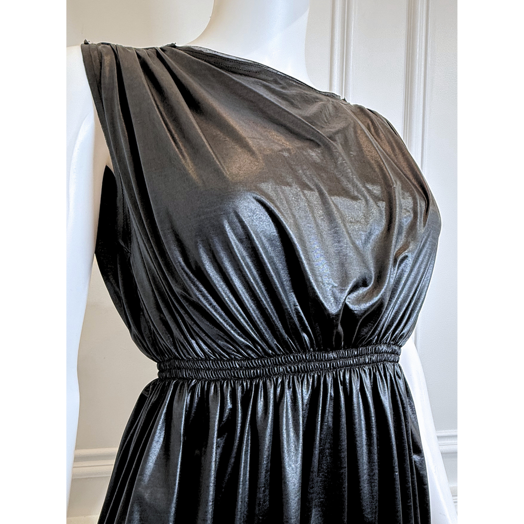 Fendi Black Bateau Neck Coated Mini Dress, 42 (2000s) (RARE)