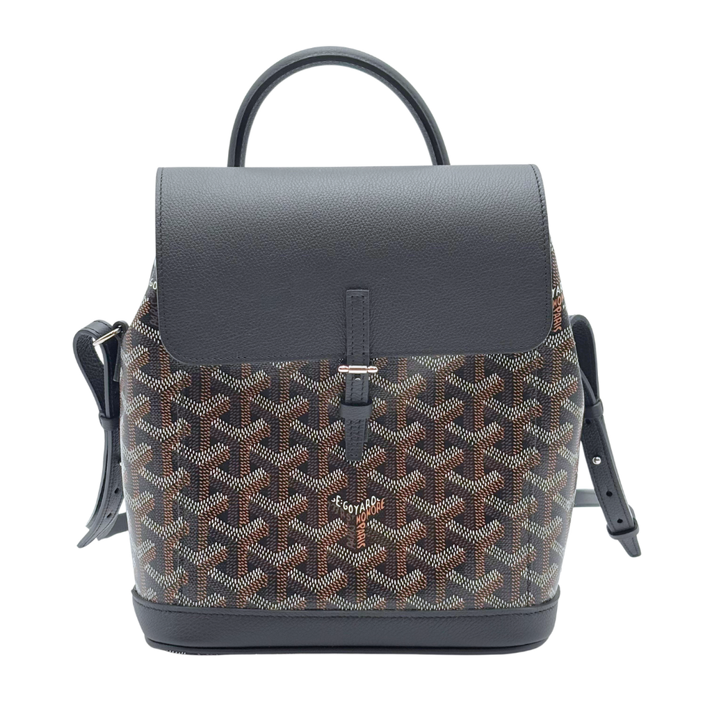 Goyard Black Leather Goyardine Alpin Mini
