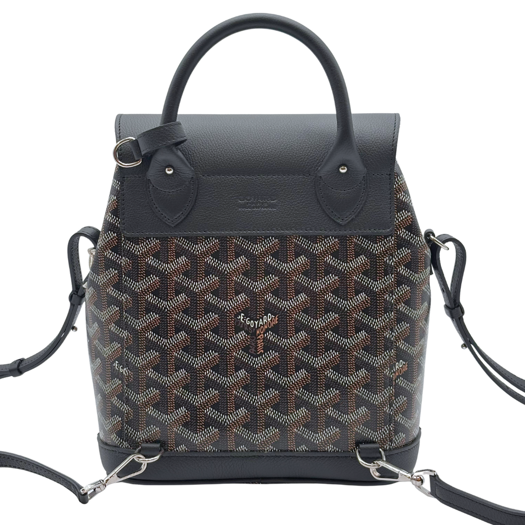 Goyard Black Leather Goyardine Alpin Mini