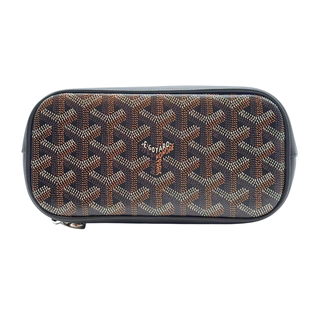 Goyard Black Leather Goyardine Alpin Mini