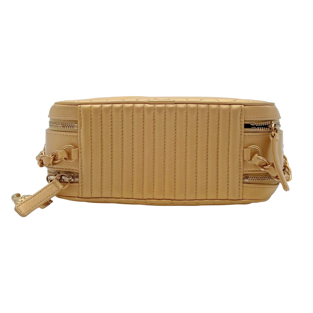 Chanel Gold Quilted Camera Bag