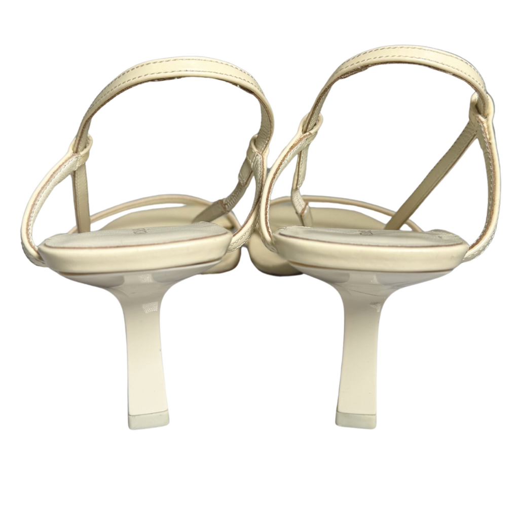 Neous Cream Leather Slingback Heeled Sandals, 39 (est 450)