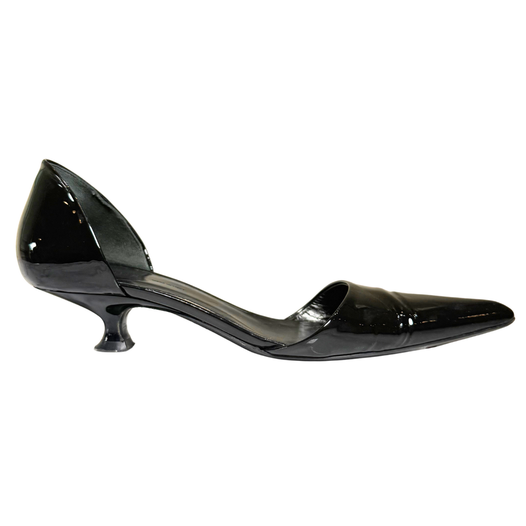 Khaite Black Patent Kitten Heel Shoe, 36