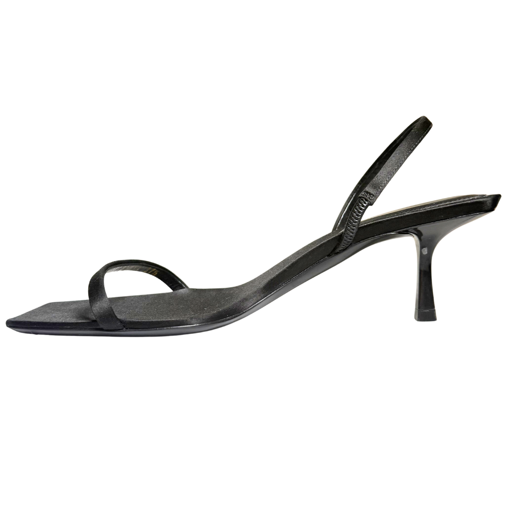 Saint Laurent Black Strappy Kitten Heel Sandal, 37.5