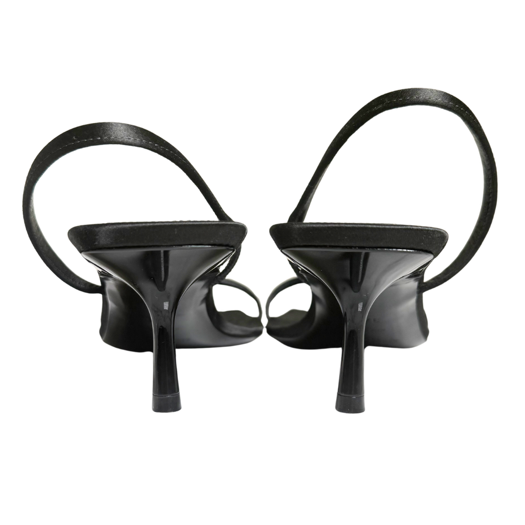 Saint Laurent Black Strappy Kitten Heel Sandal, 37.5