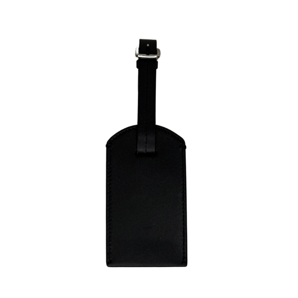 Tiffany & Co Black Leather Luggage Tag (full set)