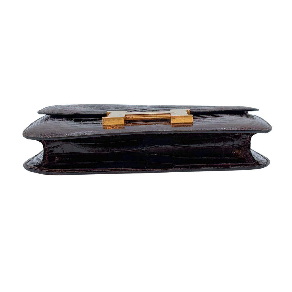Hermès Constance Brown Croc 23CM Gold HW (1985)