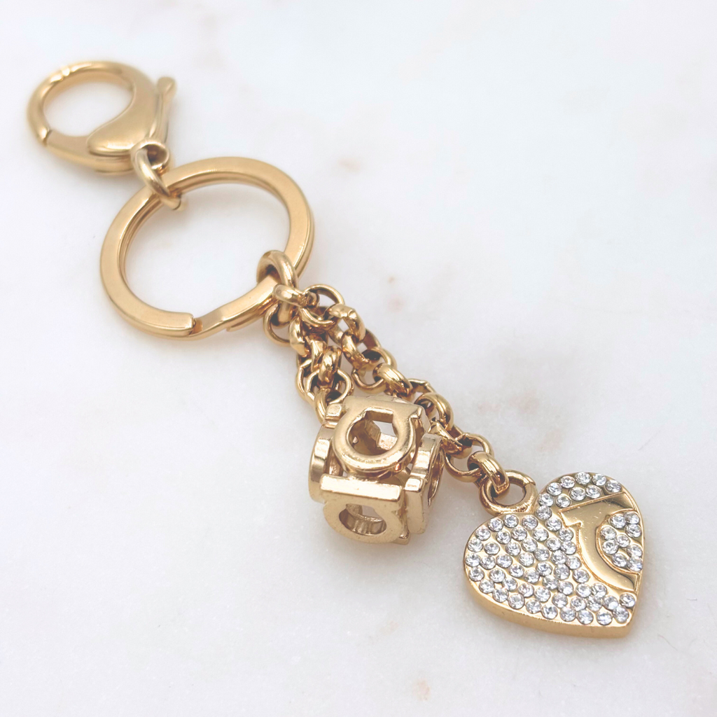 Ferragamo Gold Heart Bag Charm